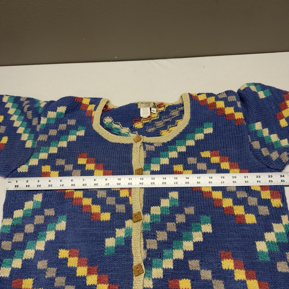 Vintage Territory Ahead Wool Chunky Knit Sweater Women's XL Button Up Multicolor - Picture 8 of 10